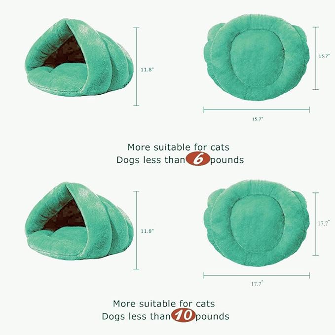 Pet Tent Cave Bed for Small Medium Puppies Kitty Dogs Cats Pets Sleeping Bag Thick Fleece Warm Soft Dog Bed Cuddler Burrow House Hole Igloo Nest Cozy Bed for Cat Puppy