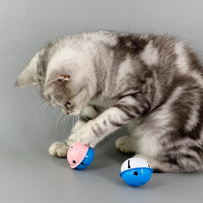 Cat Toy Balls with Bell Jingle Mental Balls for Cats Kittens Interactive Cat Toys 12 PCS Assorted Color