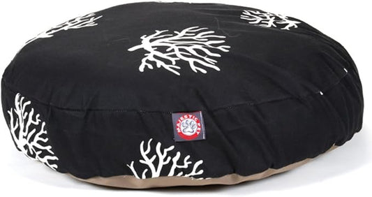 Black Coral Small Round Indoor Outdoor Pet Dog Bed With Removable Washable Cover By Majestic Pet Products