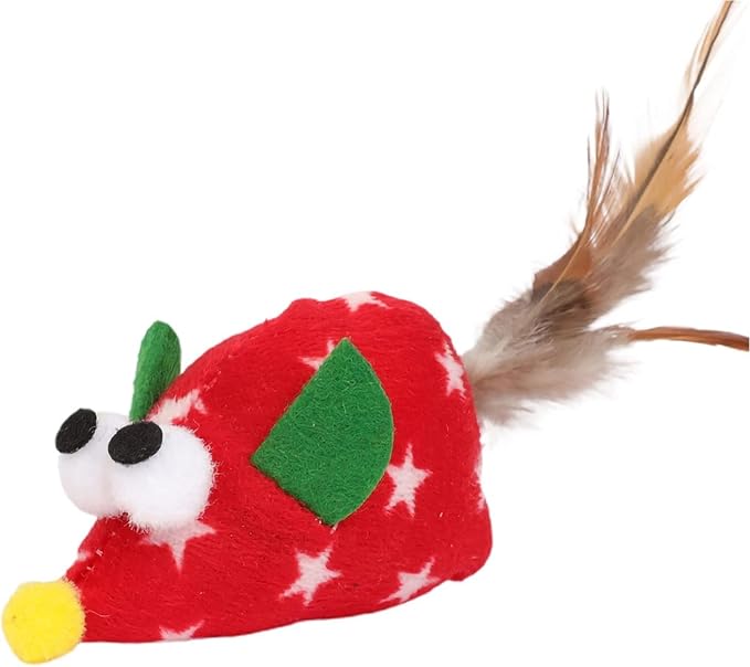 Purple Kitten Toy Multi-Color Plush Mouse Interactive Toy Funny Cat Toy Cat Feather Toy Cat Supplies,Toys,Cats