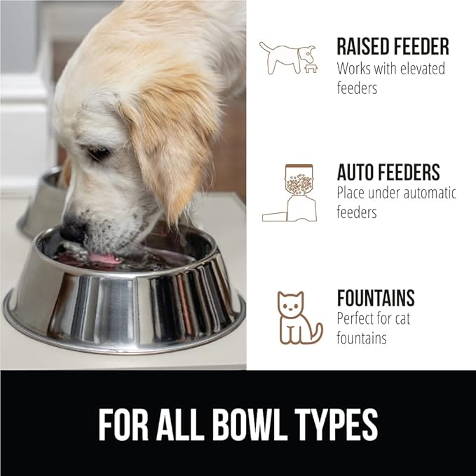 Gorilla Grip 100% Waterproof Raised Edge BPA Free Silicone Pet Feeding Mat, Dog Cat Food Mats Contain Spills Protects Floors, Placemats for Cats and Dogs Water Bowl, Pets Accessories 23x15 Cream