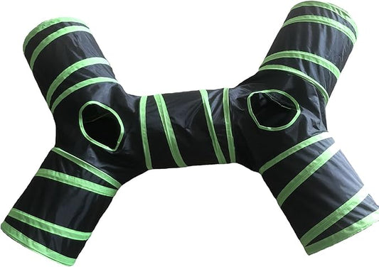 Cat Tunnels, Pet Ferret Rabbit Bunny Tunnels Tubes Subway Habitats, S-Style, DIY Cat Peekaboo Maze House Tent Bed, Kitten Interactive Toy (YY Type Tubes)