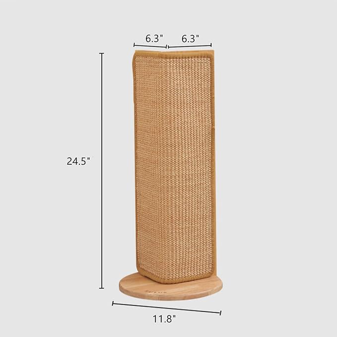 SHENGOCASE 24.5" Tall No Drilling Wall Sofa Couch Corner Cat Sisal Scratcher,Scratching Post,Replaceable Sisal Scratch Pad Mat, Couch Protector