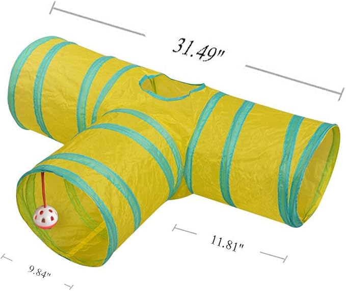 iHOO Cat Tunnels Crinkle Play Toys Collapsible Tube with Ball Maze Cat House Pet Interactive for Cat Puppy Kitten Rabbit Type4