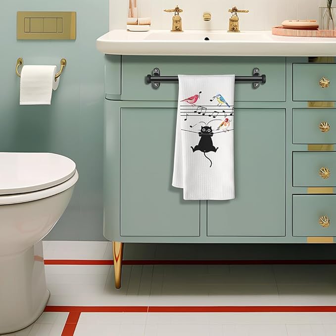 Cat Dish Towels,Cat Kitchen Towels,Cat Towels,Fun Kitchen Towels,Cat Hand Towel,Dish Towels for Kitchen Decorative,Black Cat Gifts,Cat Kitchen Accessories,Cat Lady Gifts,Gifts for Cat Lovers for Women