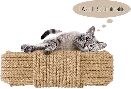 Aoneky Replacement Cat Scratching Post Sisal Rope - Hemp Rope for Cat Tree and Tower