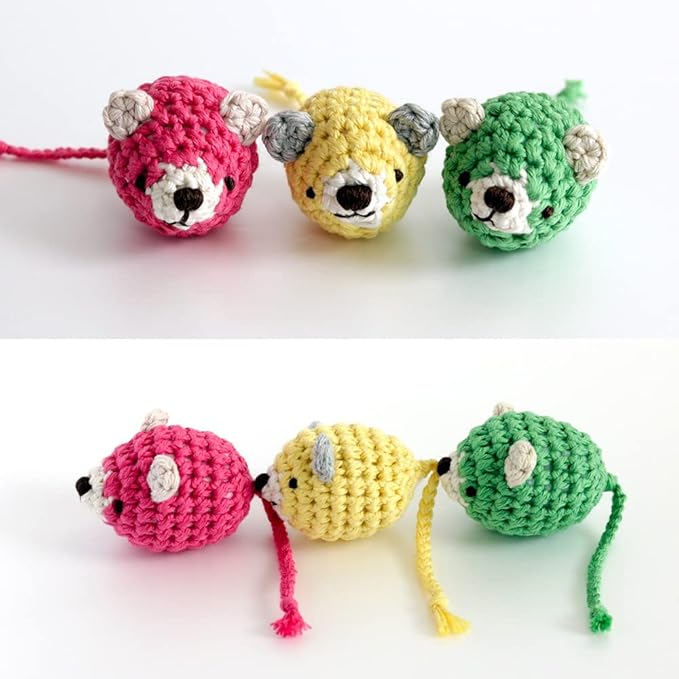 Cat Plush Toys - Knitted Mouse amiami-nezumi Medium Size - Ultra-Lightweight Hand-Knitted