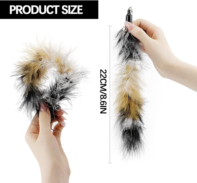 6 PCS Replacement Plumes Interactive Cat Toy Refills Cat Toy Wand Replacement Teaser Refills for Cat Kitty Toys