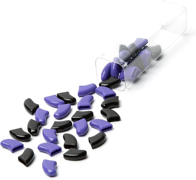 Soft Claws Nail Caps for Dogs with Non-Slip Design Made in USA - 40 Dog Nail Covers for Long-Lasting Protection of Floors and Furniture - Halloween (Black & Purple), X-Large