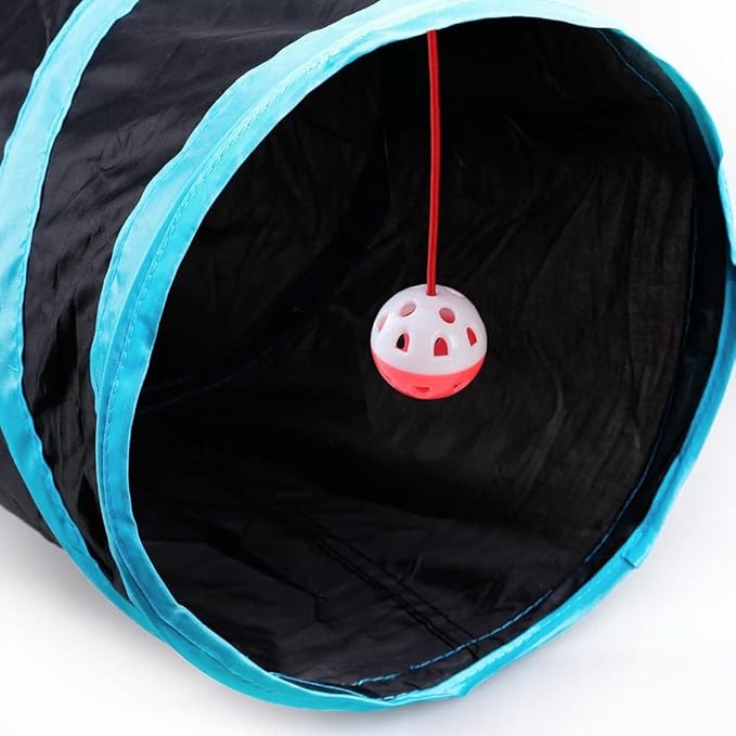 Cat Tunnel,3 Way Large Collapsible Tunnels Tube Upgrade with 4 Peek Hole,S-Shaped Maze House Play Toy Interactive Cat Toy for Cat Kitten Kitty Rabbit