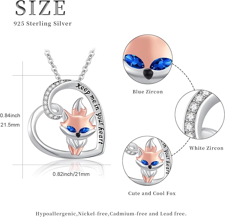 Black Cat/Fox/Owl/Panda/Butterfly/Cat/Dog Paw Print/Mushroom for Women Sterling Silver Animal Pendant Necklace Jewelry Christmas Birthday Gifts for Couples Sisters