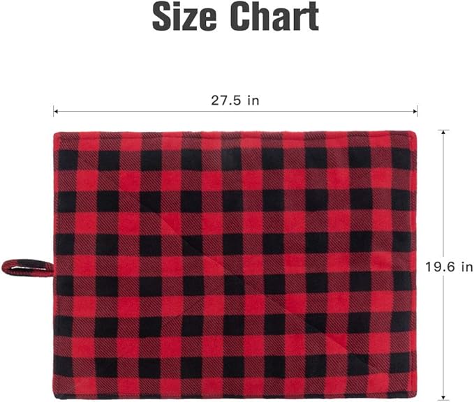 PUPTECK Cat Self Warming Bed Mat - Cozy Self Heating Washable Pet Thermal Pad with Hang Loop, Anti Slip Sleeping Bed for Kitties Puppies Small Animals, Red