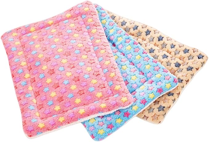 XZJMY 3Pcs Small Animal Bed Mat, Warm Bed Mat,Soft Plush Pad Mat,Small Animal Winter Sleep Bedding Mat for Small Medium Dog Cats
