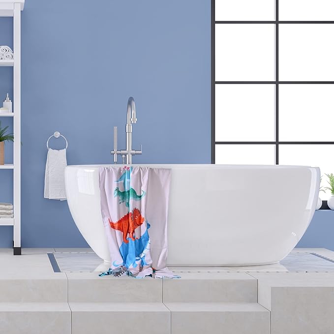 LIVILAN Dinosaur Beach Towel for Kids, 30”x60”, Microfiber, Quick Dry, Sand Free, Lightweight, Thin, Perfect for Girls, Boys, Bath, Swim, Shower, Unique Dinosaur Gifts and Decorations