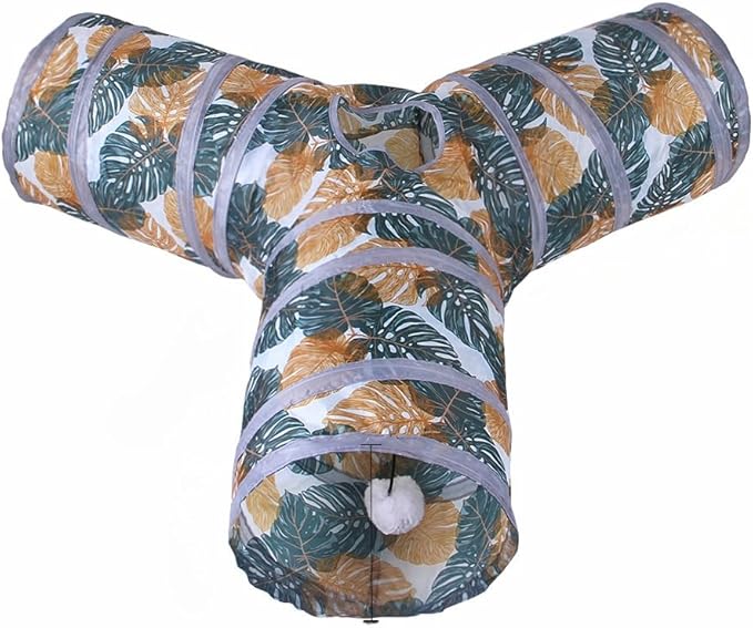 Cat Tunnel, Cat Tunnel, Collapsible and Pop Up Cat Tunnel for Indoor and Outdoor, Pet Tunnel Tube with Ball,Pet Toy for Kitten (Y Tunnel)