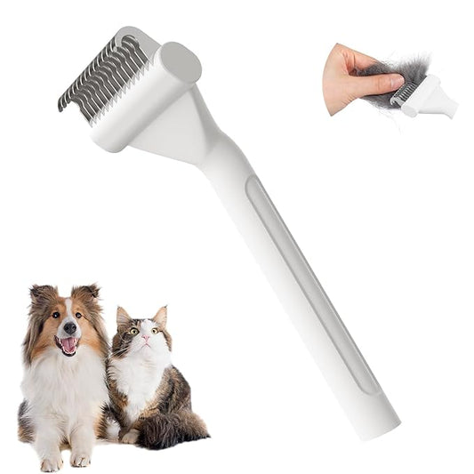 Dog Brush for Shedding cat deshedding grooming supplies for indoor short long hair pet dematting undercoat rake for brish poodle remove matted fur slicker best comb tool cepillo para perros. (White)