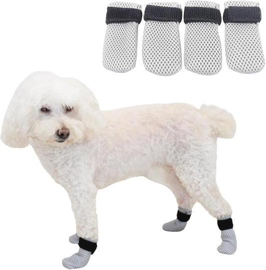 HDKUW Cat Anti-Scratch Shoes, Pet Scratch Deterrent Boots for Cats Small Dogs, Grooming Cat Accessories Nail Gloves, Adjustable Cat Claw Cover for Bathing Shaving Treatment Checking Gray XL