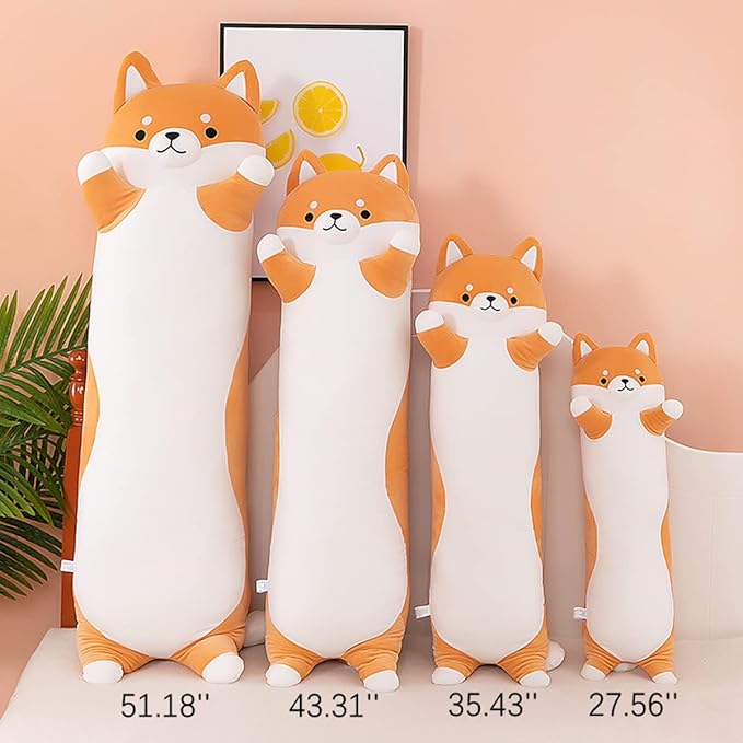27.64'' Shiba Inu Plush Dog Stuffed Animals Long Dog Plush Pillow Toy Cute Cartoon Soft Sleeping Body Pillow for Kids Adults