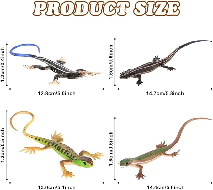 DONGKER 4 PCS Cat Toys,PVC Simulated Lizards Toys for Kittens Adult Cats Over 6 Months Old Halloween Christmas