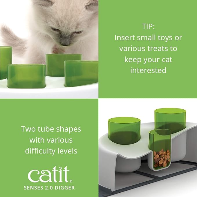 Catit Senses 2.0 Digger Interactive Slow Feeder - Turn Mealtime into Play Time