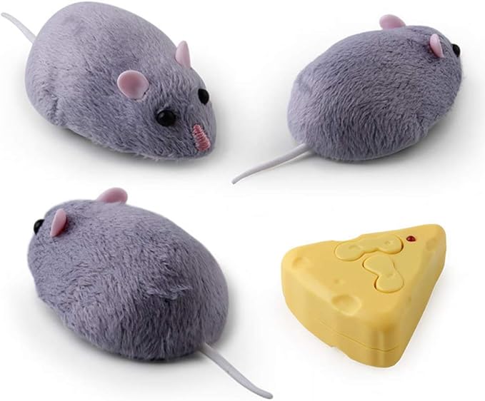 Dan&Dre Mouse Plush Toy Remote Control Mouse Toy Cat Toys Realistic Comfortable Plush Rat Toy Fake Rat Mouse Toy