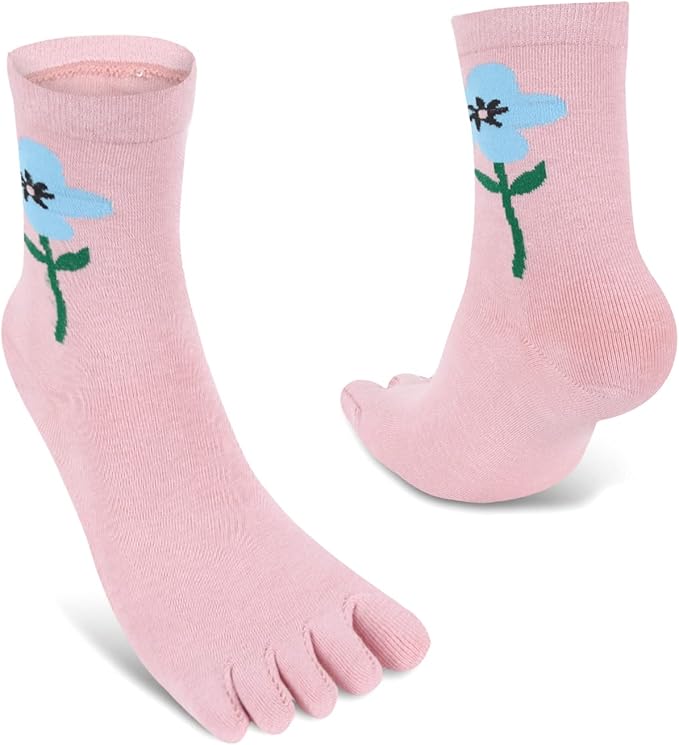 Benefeet Sox Funny Toe Socks Women Five Finger Socks Girls Cute Toe Seperated Cotton Socks Running Athletic Christmas Gifts