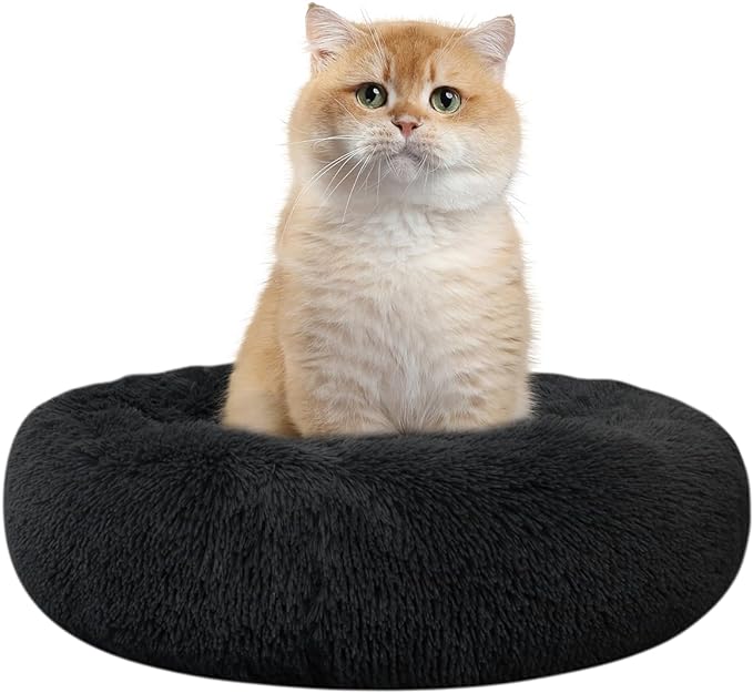 Nisrada Cat Beds for Indoor Cats,15.7 Inch Small Cats Beds, Washable-Round Pet Bed for Puppy and Kitten with Slip-Resistant Bottom