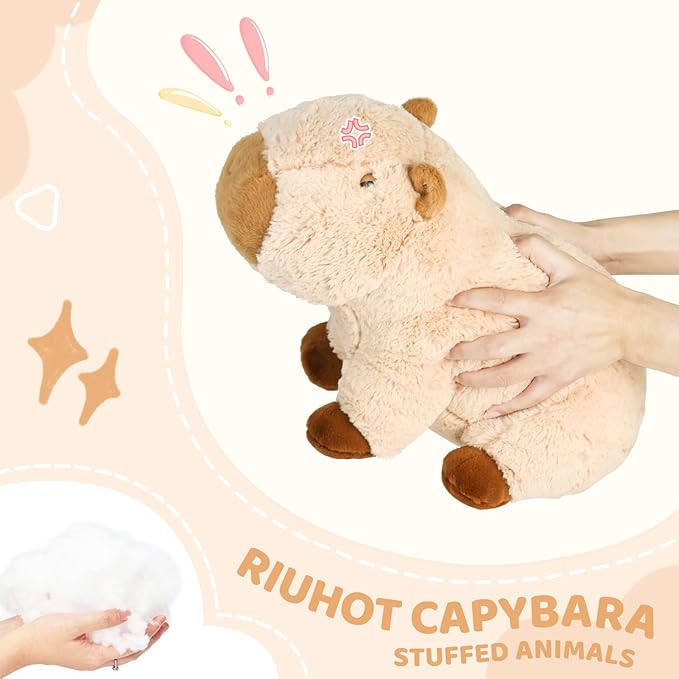 Cute Capybara Plush Pillows Kawaii Soft Capybara Stuffed Animals Capybara Plushie Birthday for Kids(13.7in)