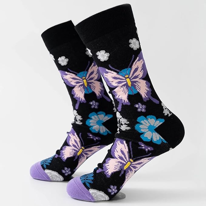 5 Pairs Cute Animal Crew Socks Fun Casual Cotton Calf Socks for Women