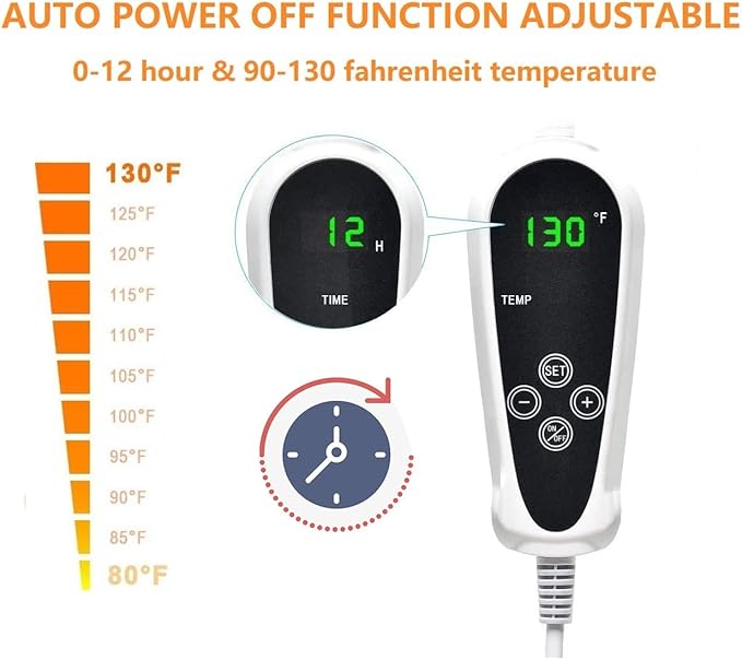 TJOY Pet Heating Pad for Cats,Dog Heating Pad Temperature Adjustable Electric Heated Pet Bed Mat with Timer,Waterproof Pet Heating Pads Cat Warming Pad