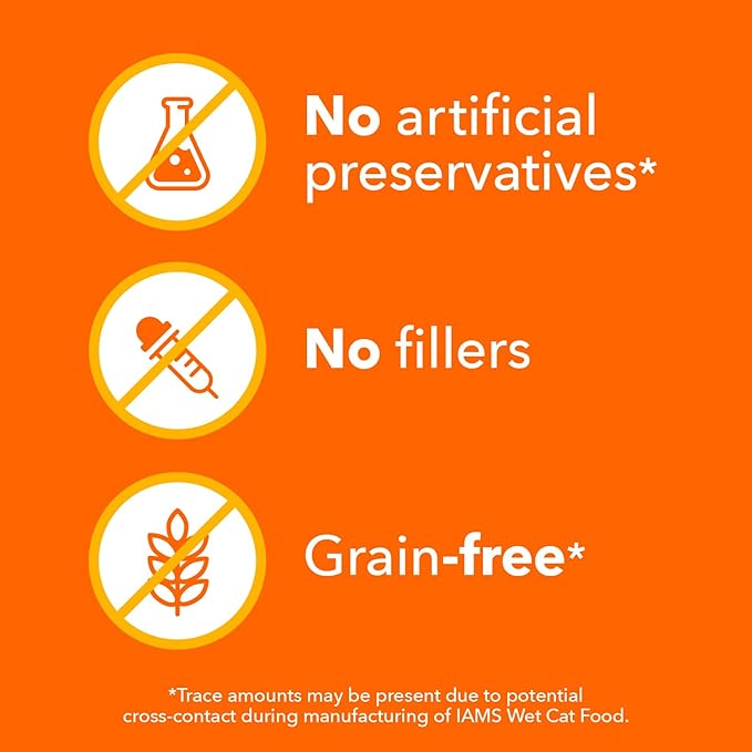 IAMS Perfect Portions Healthy Adult Grain Free Wet Cat Food Paté, Salmon Recipe, 2.6 oz. Easy Peel Twin-Pack Trays (24 Count, 48 Servings)