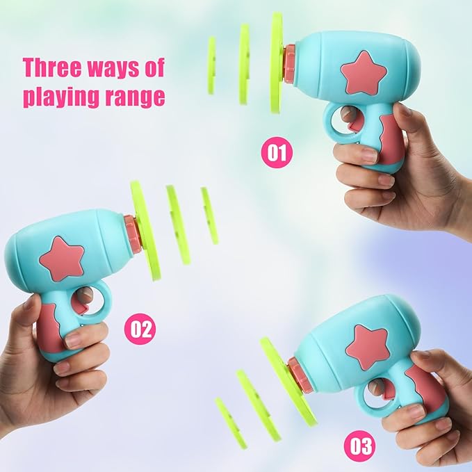 BOXOB Helicopter Cat Toy Launcher with 5pcs Flying Discs + Spinning Top Toy Helicopter Cat/Dog Fetch Toy Flying Propellers Cat Interactive Toys Cat Teaser Toy for Training, Chasing, Playing