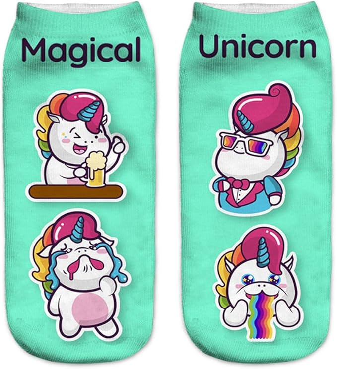 Benefeet Sox Womens Girls Funny Crazy Ankle Socks - Fun Novelty 3D Print Pattern Silly Cute Animal Food