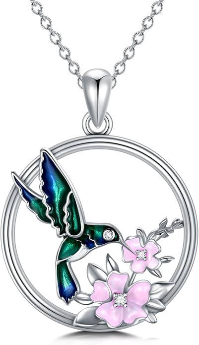 925 Sterling Silver Lab Grown Diamond Animal Necklace Cat/Bear/Bee/Dolphin/Dragonfly/Horse/Hummingbird/Koala/Parrot/Penguin/Pigeon/Sea Turtle/Starfish Lab Grown Diamond Necklace Gift for Women