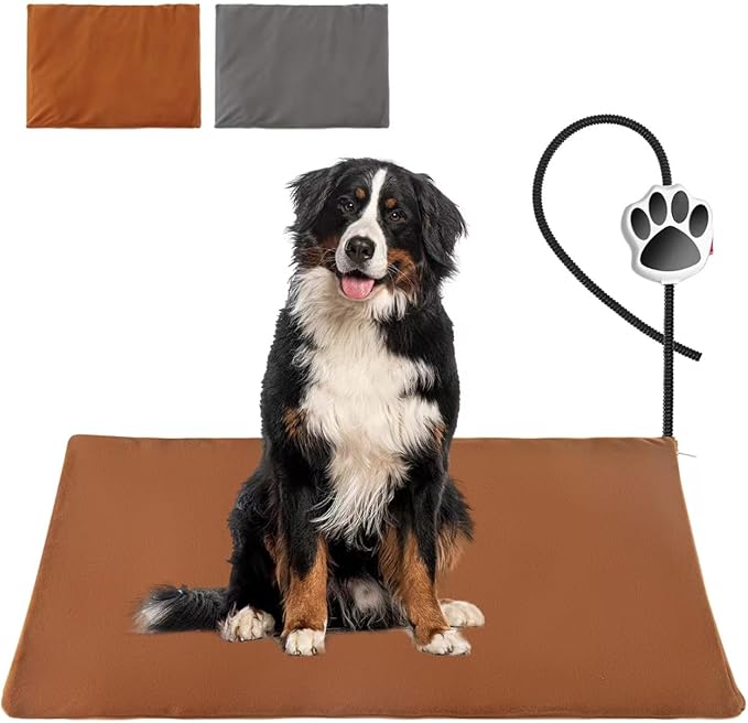 On/Off Switch Electric Pet Heating Pad with Chew Resistant Cord and 2PCS Machine Washable Cover,Indoor Heated Pet Bed Warmer,for Cat Beds and Dog Bed 27.6" X15.7" Medium Size