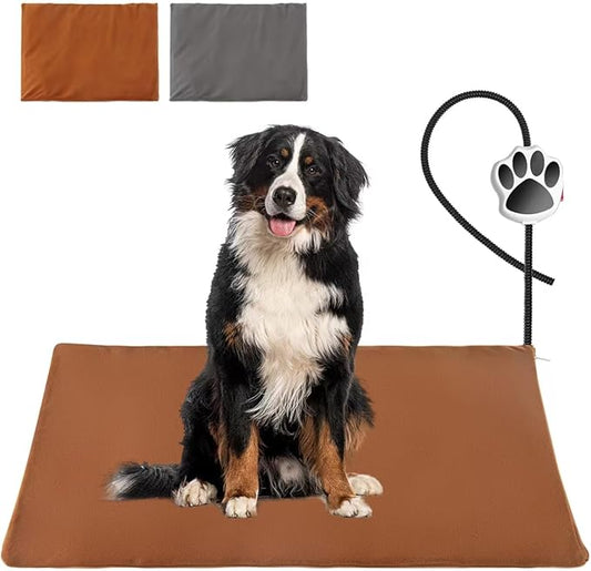 On/Off Switch Electric Pet Heating Pad with Chew Resistant Cord and 2PCS Machine Washable Cover,Indoor Heated Pet Bed Warmer,for Cat Beds and Dog Bed 27.6" X15.7" Medium Size