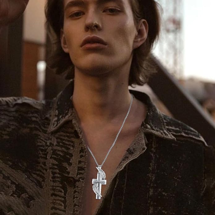 Aniu Cremation Jewelry for Ashes S925 Sterling Silver Urn Necklace Memorial Necklace for Human Ashes of Loved Ones Keepsake Pendant for Men Women