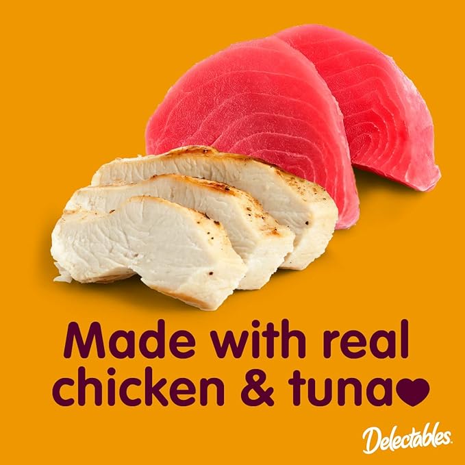 Hartz Delectables Stew Chicken & Tuna Lickable Wet Cat Treats, 5 Count (Pack of 6)