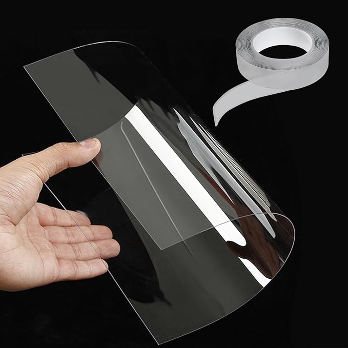 3 PCS Cat Litter Box Pee Shields with 1 Nano Tape, Keep Litter in The Pan, Easy Clean Transparent Cat Litter Box Pee Splash Guard for Open Top Cat Litter Box 15.8×11.8in