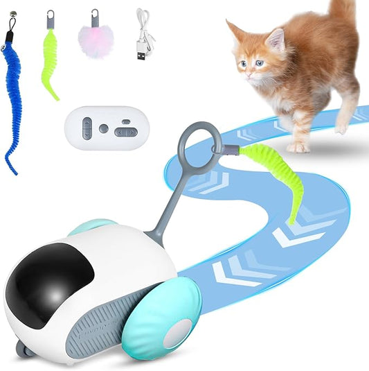 Interactive Cat Toys for Indoor Cats, Remote Control Smart Cat Toy, Automatic Mobile Car Toy, USB Rechargeable Cat Mouse Toys, Moving Cat Toy