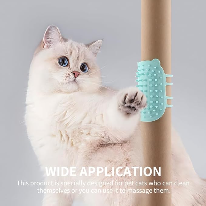 2 pcs Silicone Rubbing Corner Brush, Pet Itch Tool Back Scratcher for Dogs and Cats (White, Green, Size: 6.5x4.13inch)