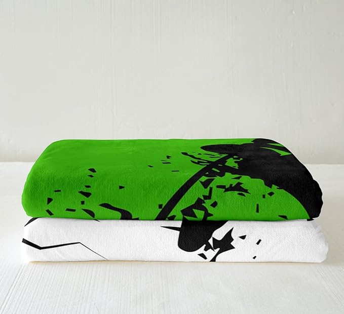 Erosebridal Golf Fleece Blanket,Golf Balls Sherpa Blanket Baby Sport Game Theme Blanket Green Black White Throw Blanket for Sofa Boys Room Decorative Blanket Teens Adults Bedroom Decor