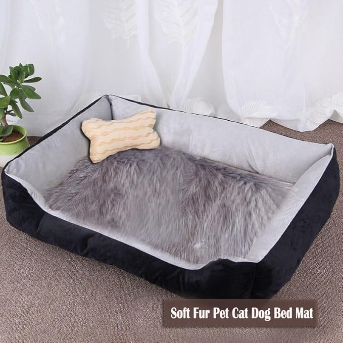 Fluffy Pet Dog Cat Bed Mat Rug, Washable Super Soft Plush Faux Fur Warm Area Mat Pad for Indoor Pet Cat Dog Small Sleep Cushion