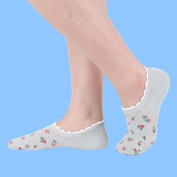 Benefeet Sox Womens Girls Cute No Show Liner Socks Non Slip Funny Patterned Low Cut Socks Novelty Cotton Loafer Footies Sock