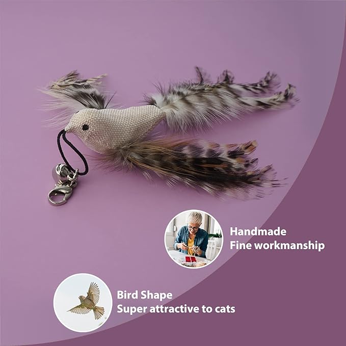 Limited Quantity Classic Set - Cat Wand Feather Toys Set and Cat Chew Toy and Cat Ball Toy and Pet Comb