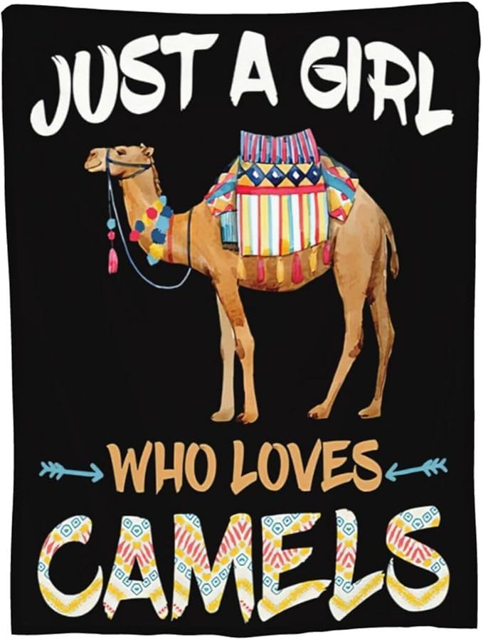 Camel Plush Throw Blanket - Super Soft Cozy Warm Fleece Camel Bedding Blanket Gifts for Kids, Girls, Boys & Women - 40"X50"