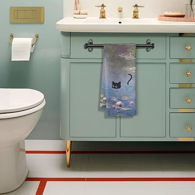 Funny Hand Towels,Cat Hand Towel,Cat Towels,Cat Kitchen Towels,Cat Dish Towels,Fun Kitchen Towels,Funny Bathroom Hand Towels,Cat Gifts for Women,Cat Kitchen Accessories,Gifts for Cat Lovers for Women