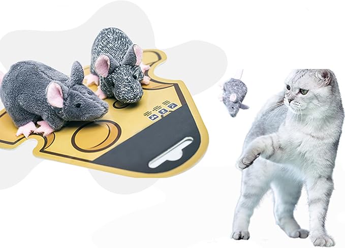 Cat Toy Set Catnip Toy Sets for Kittens, Fun & Engaging Play, Twice The Mice Kitten Toy, Interactive Cat Toy Catnip Toy Soft Plush Catnip Toys for Cats (Twice The Mice) Pack of 2 Toys