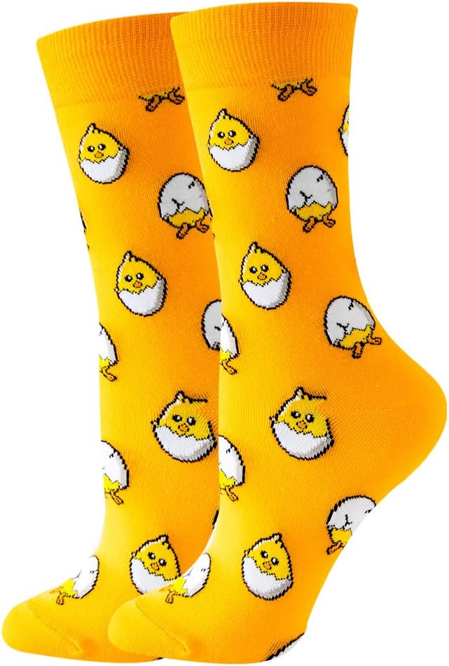 5 Pairs Cute Animal Crew Socks Fun Casual Cotton Calf Socks for Women