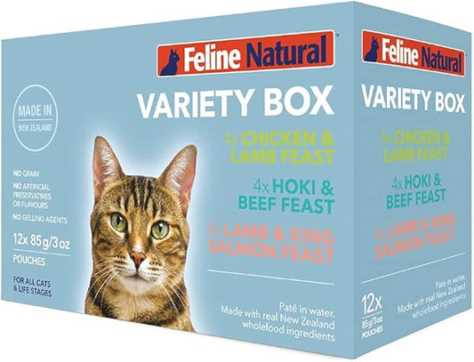 Feline Natural - Grain-Free Pouch Cat Food - Variety Pack